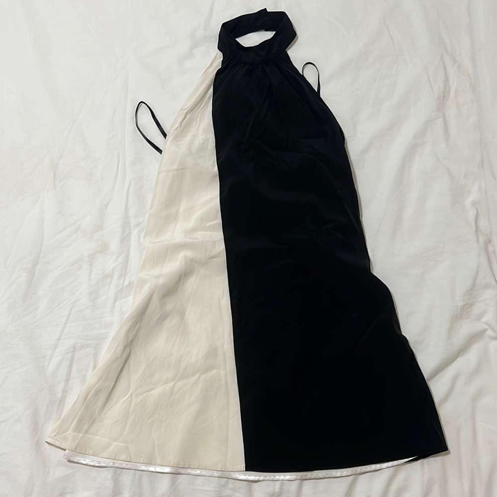Bebe half white and Half black dress
